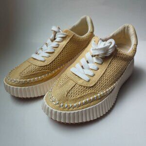 New DV Dolce Vita Denae Fashion Platform Beige Sneaker Size 9 US Women